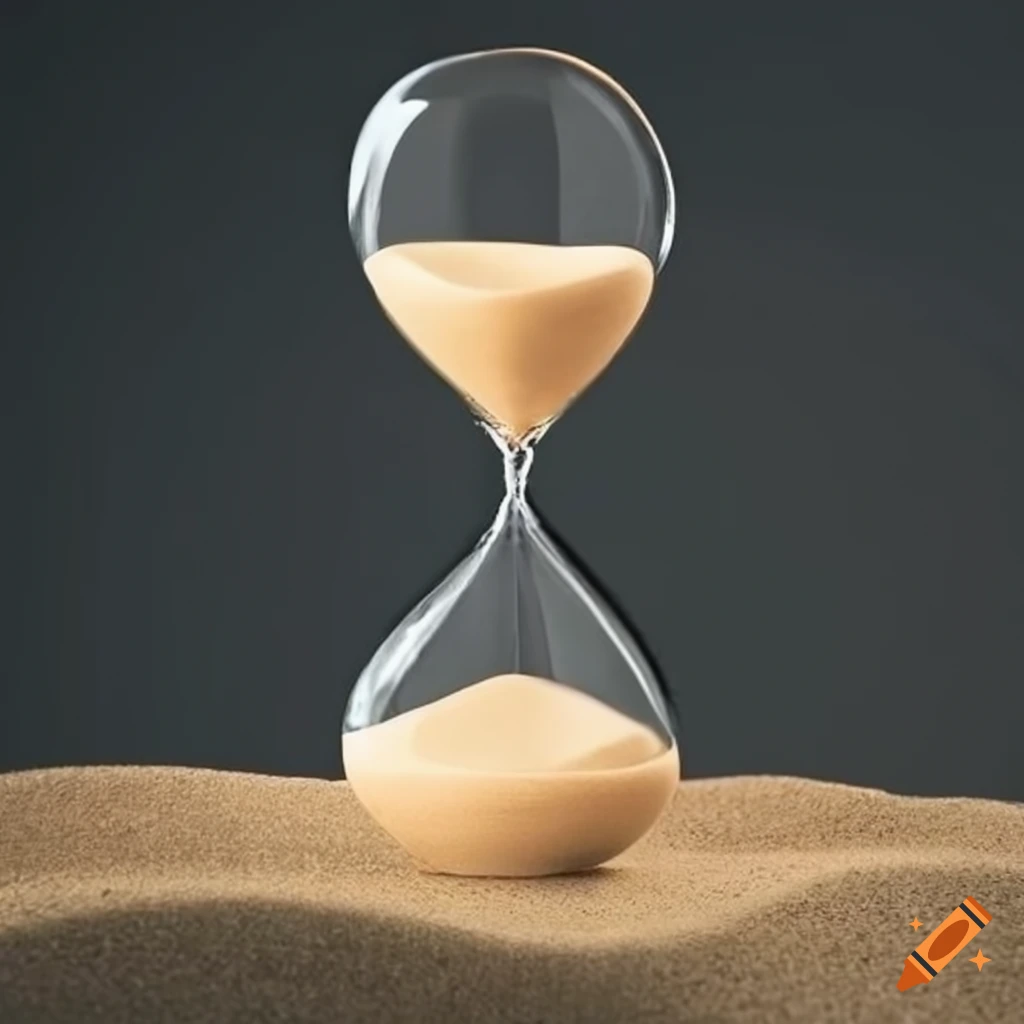 hourglass on a sandy beach