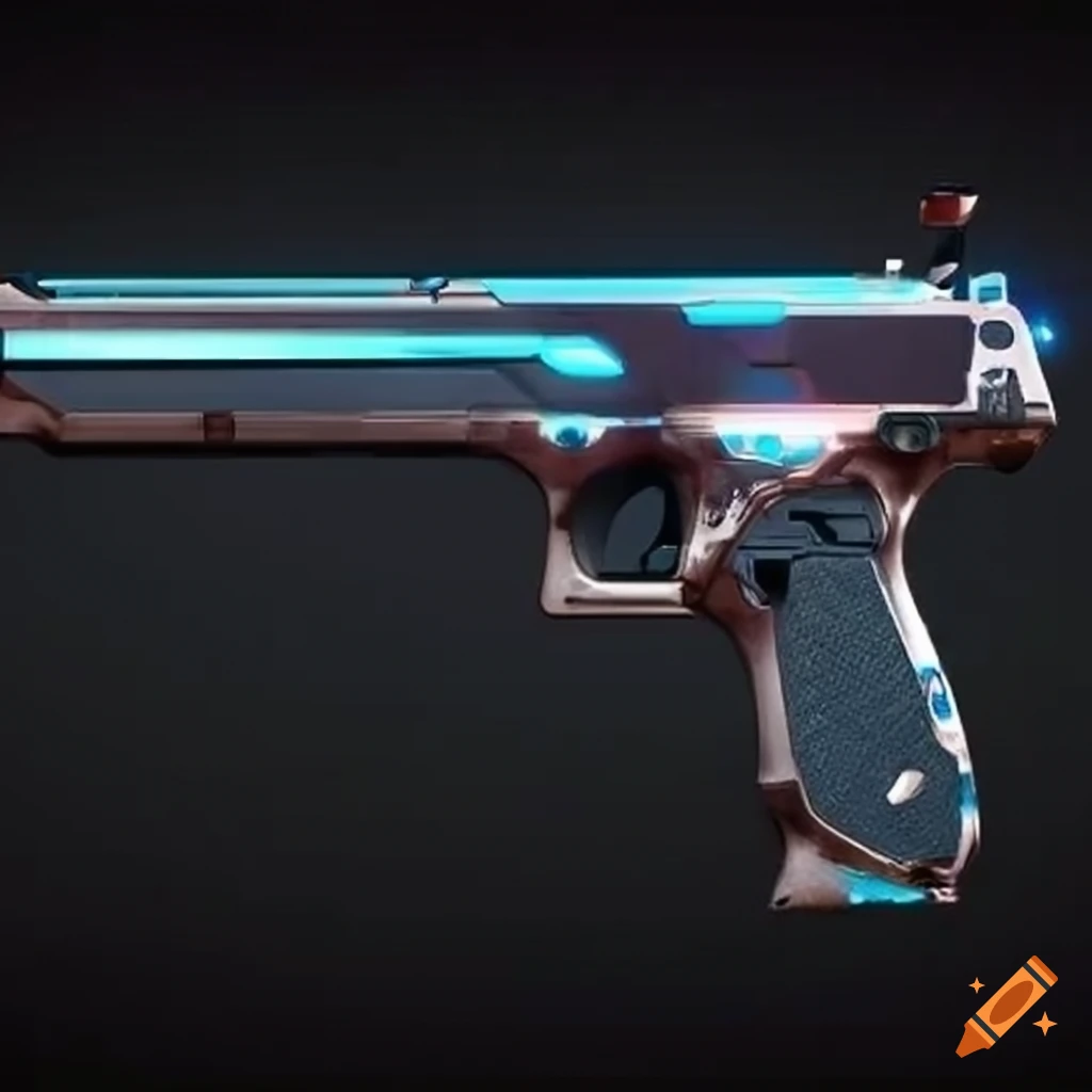 Futuristic pistol on craiyon