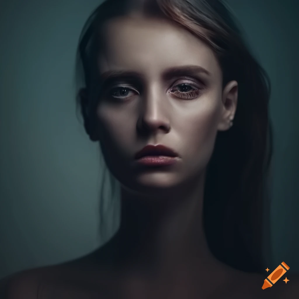 hyper realistic portrait of an androgynous woman