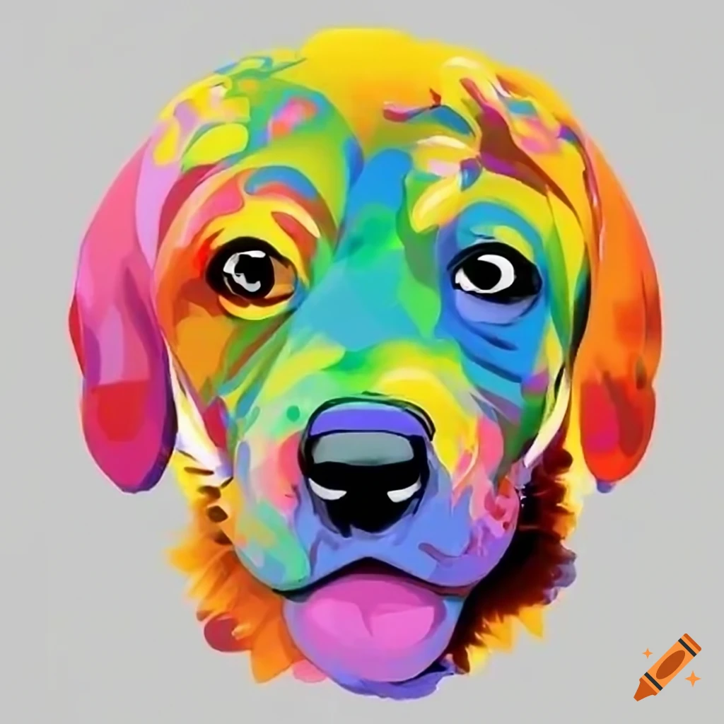 colorful big happy dog