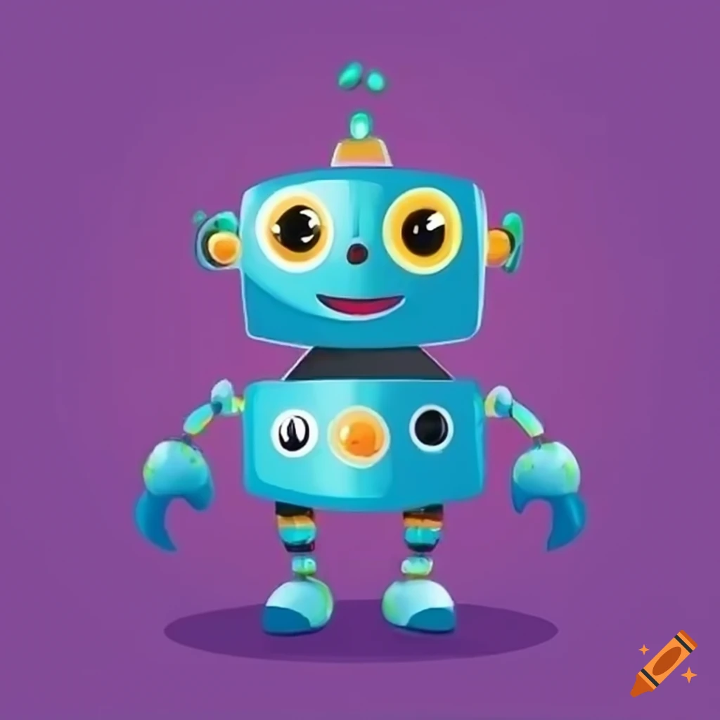 cute robot character for a children's storybook