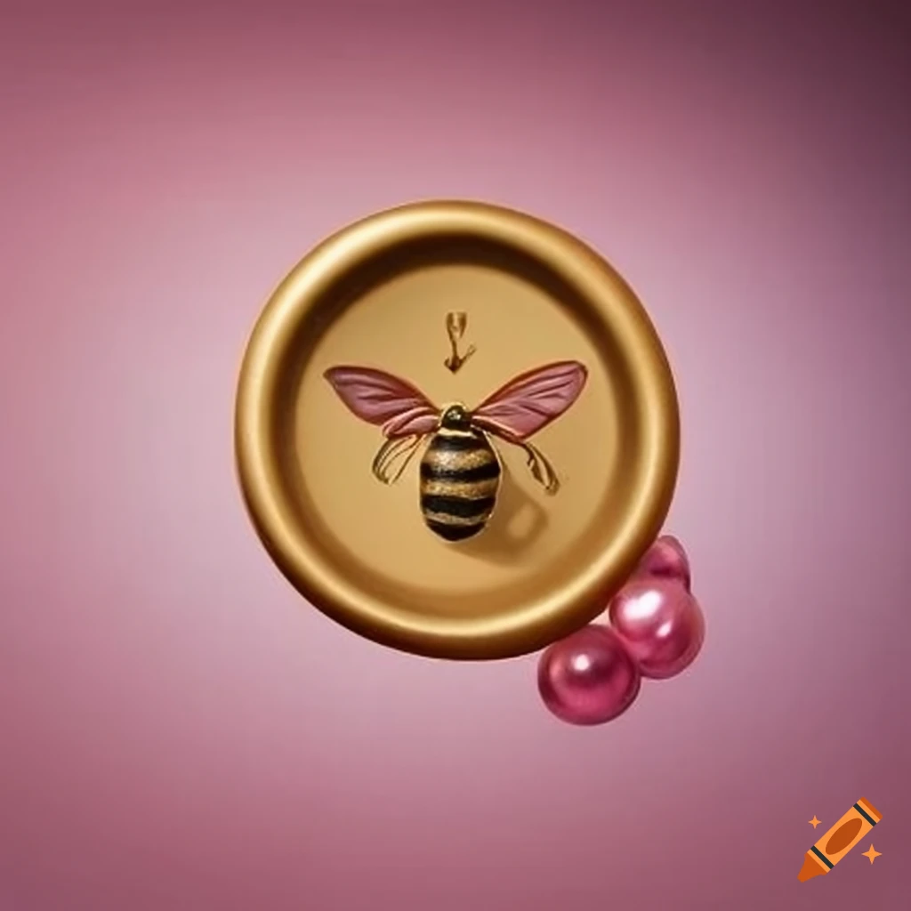 golden wax seal with a delicate bee design