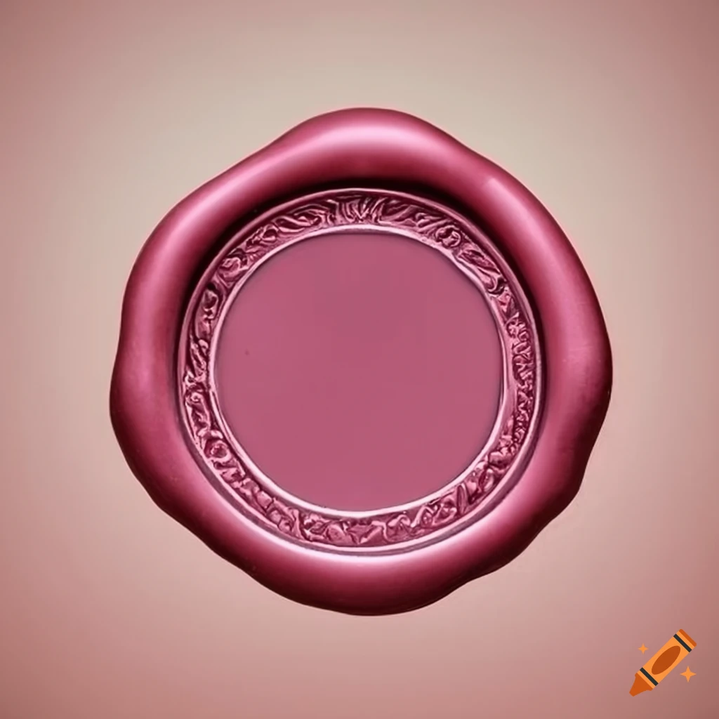 Pink wax seal with gold leaf design on Craiyon