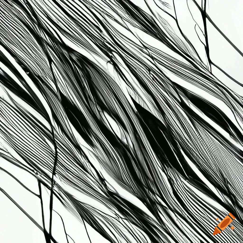 Abstract art with black lines on white background on Craiyon