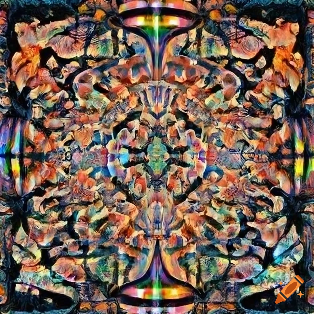tapestry with prismatic light beam and moth motif
