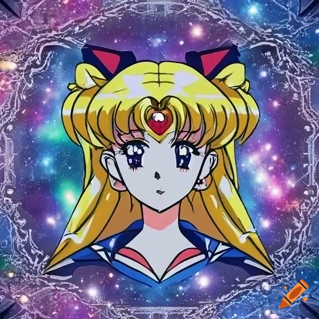illustration of Sailor Venus from Sailor Moon with galaxy background