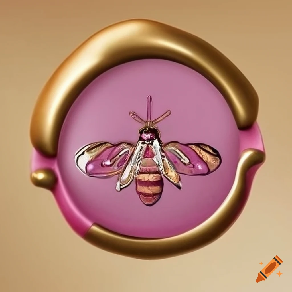 golden wax seal with a delicate bee design
