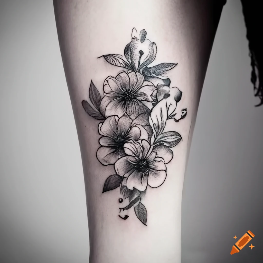 fine-line-dotwork-floral-tattoo-design-on-craiyon