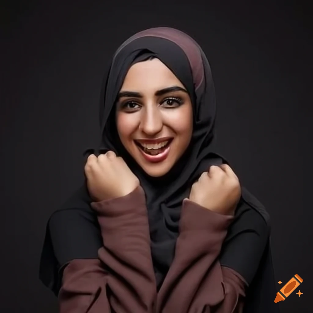 joyful Arabic girl