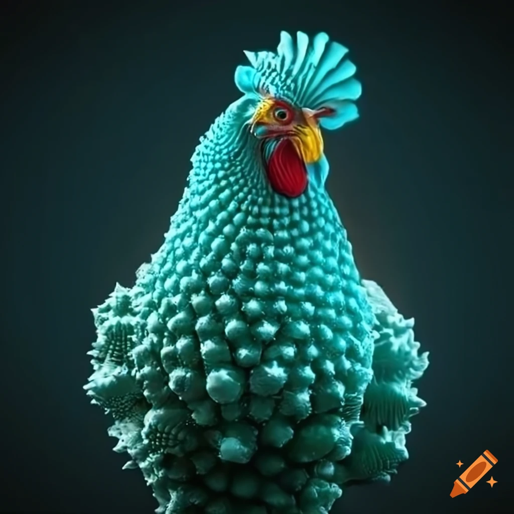 rooster-romanesco hybrid creature