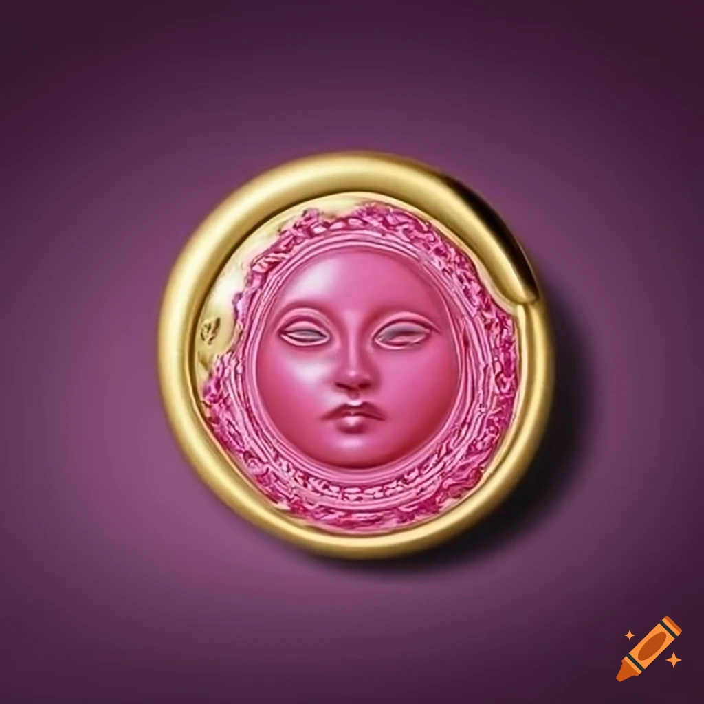 Wax seal with gold sun and silver moon on Craiyon