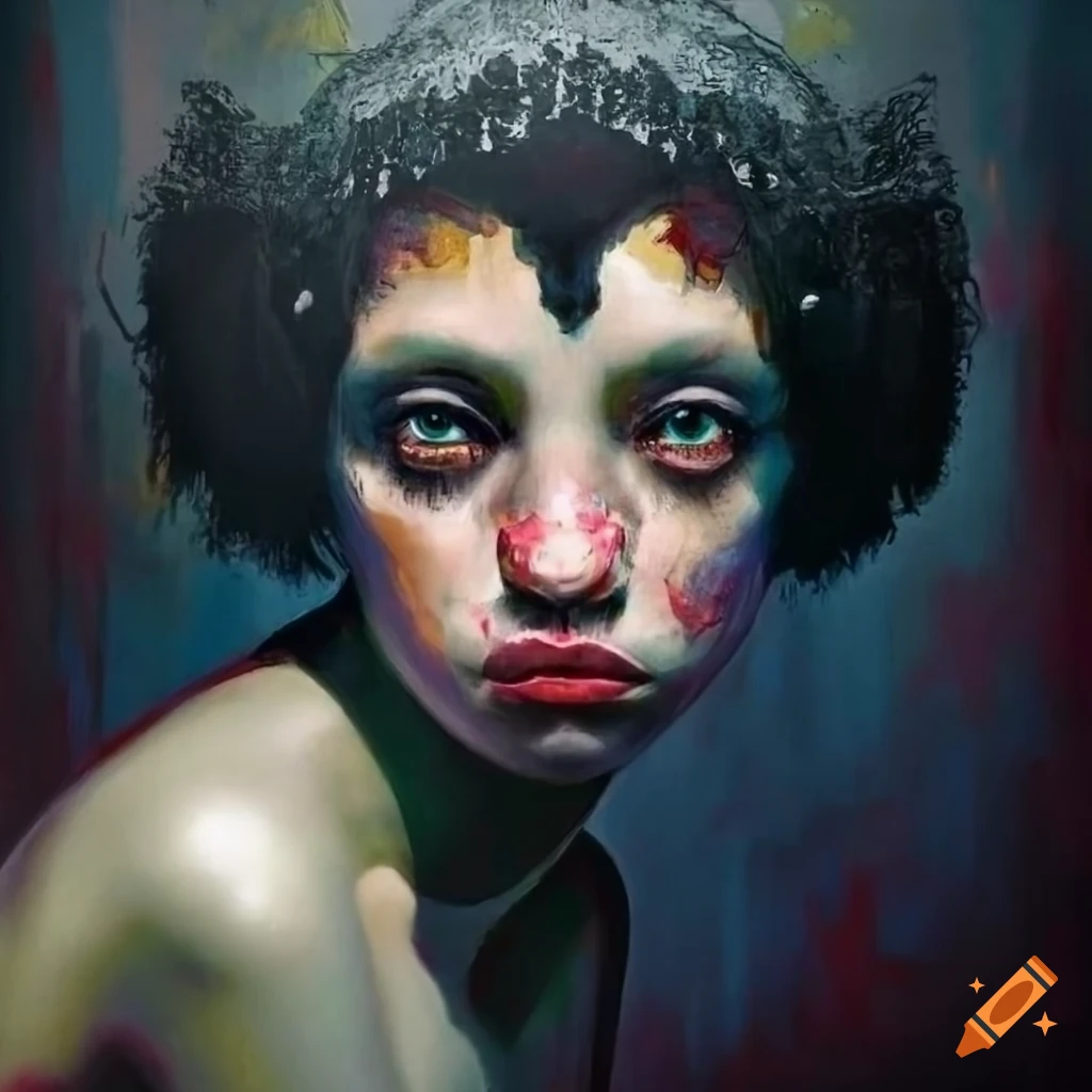 digital painting of a woman with unique features