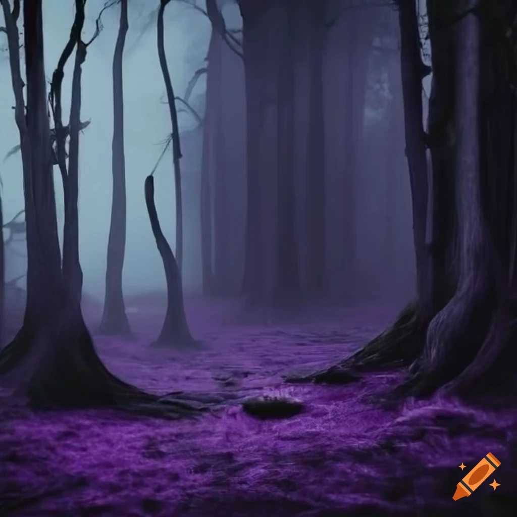 dark gothic forest with purple shades