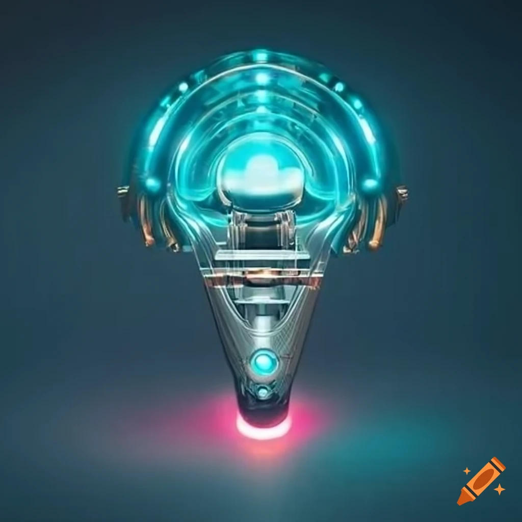 Futuristic horn instrument with lights on Craiyon