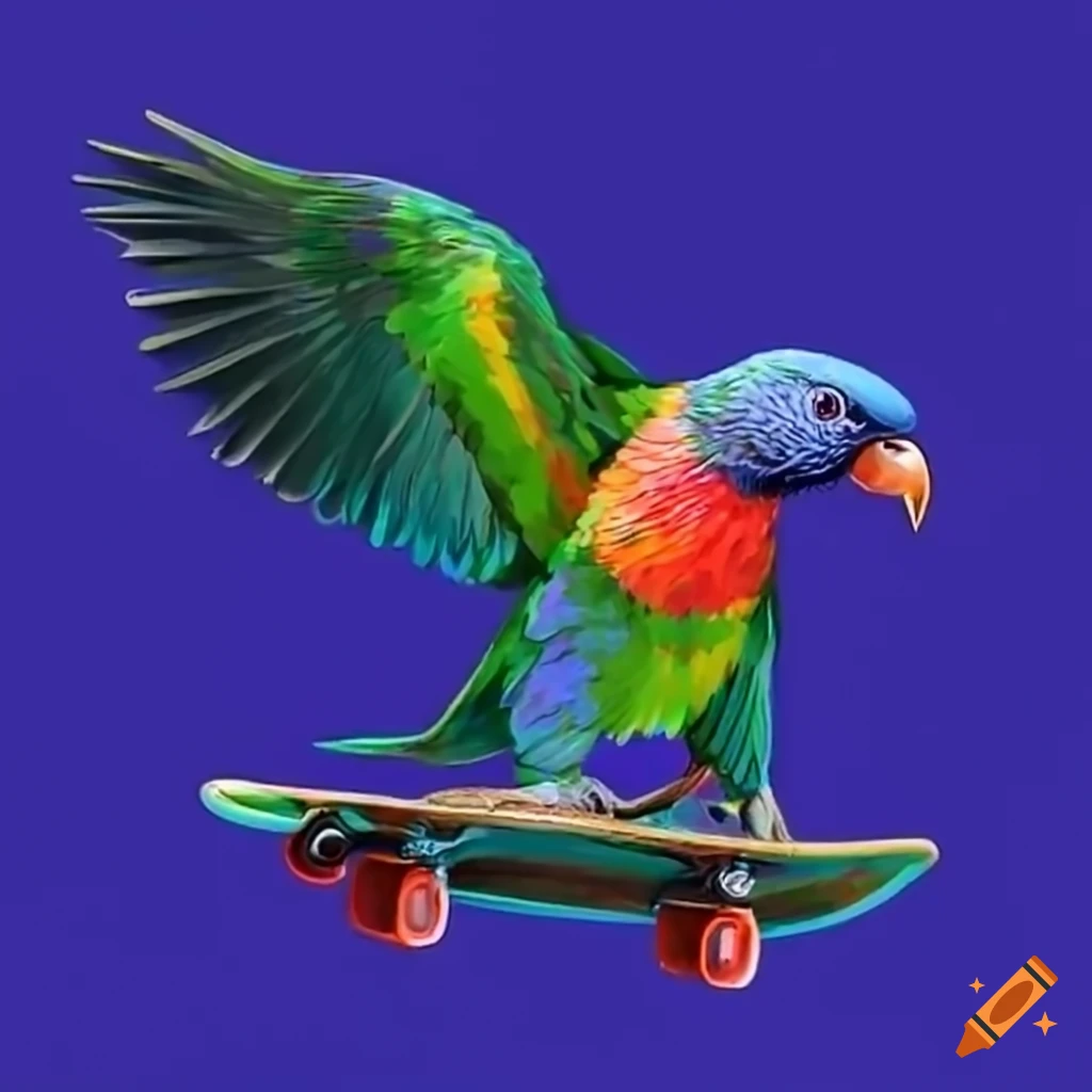 skateboarding lorikeet