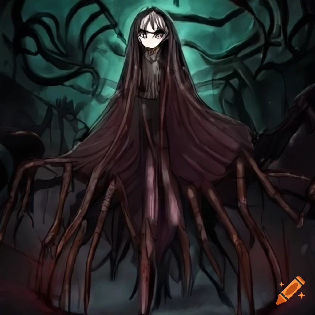 illustration of a spider-human creature inspired by Lovecraft