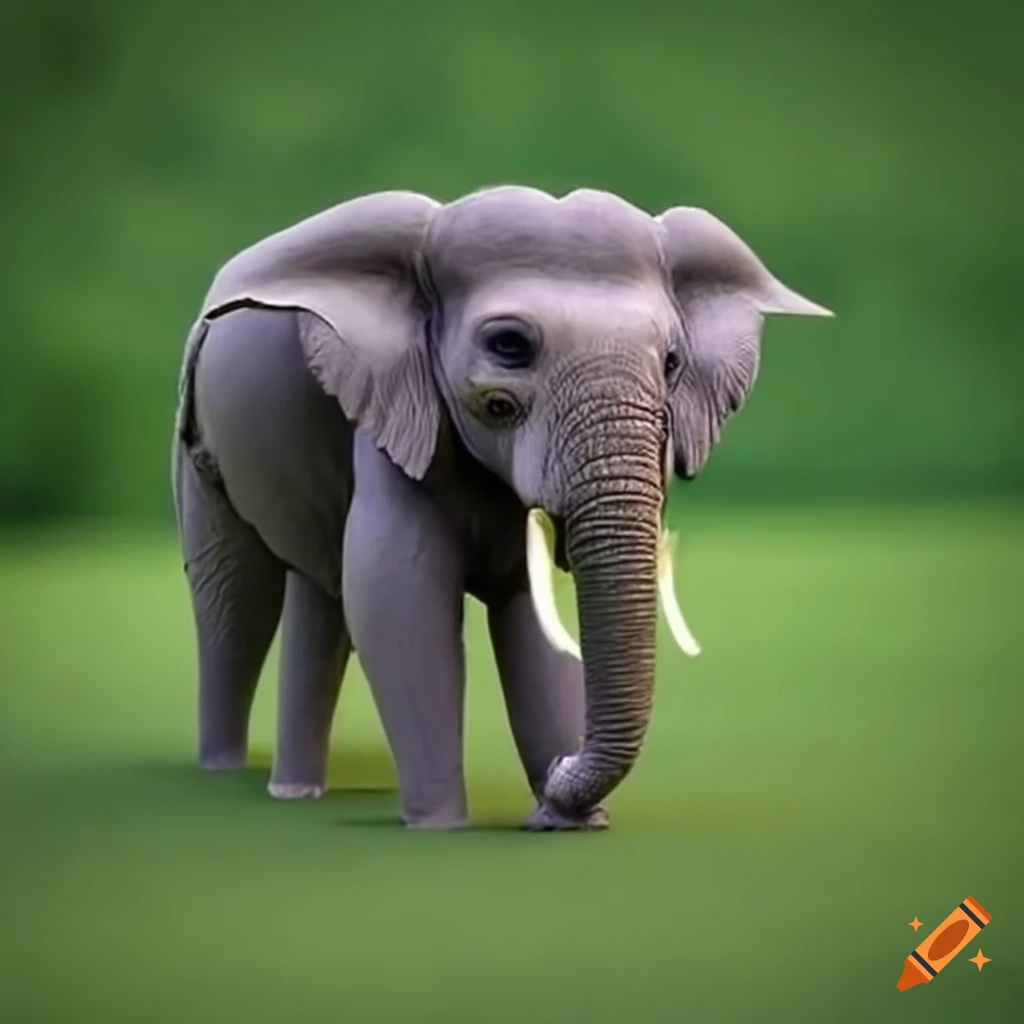strawberry elephant in a green field