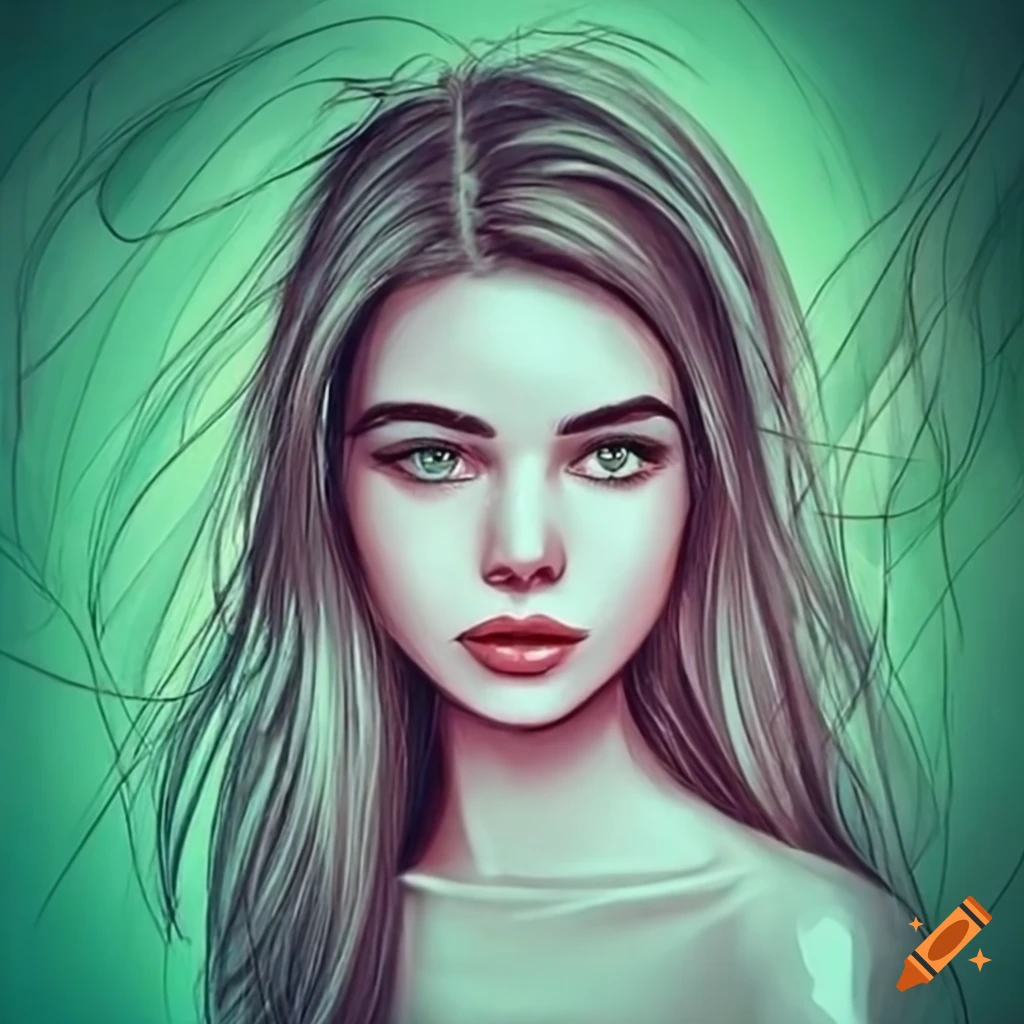 portrait of a beautiful red-haired girl with green eyes
