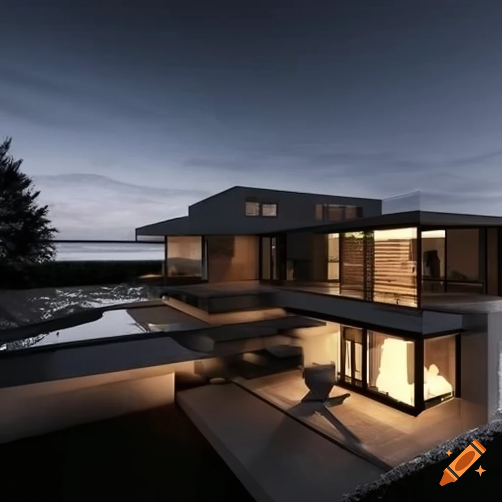 modern villa with natural elements