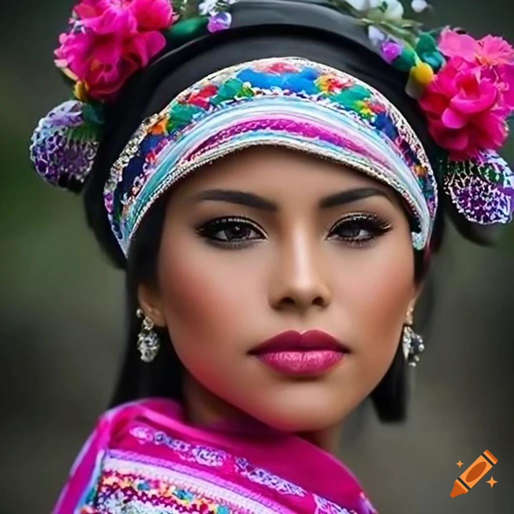 hyper-realistic portrait of a stunning Mexican girl