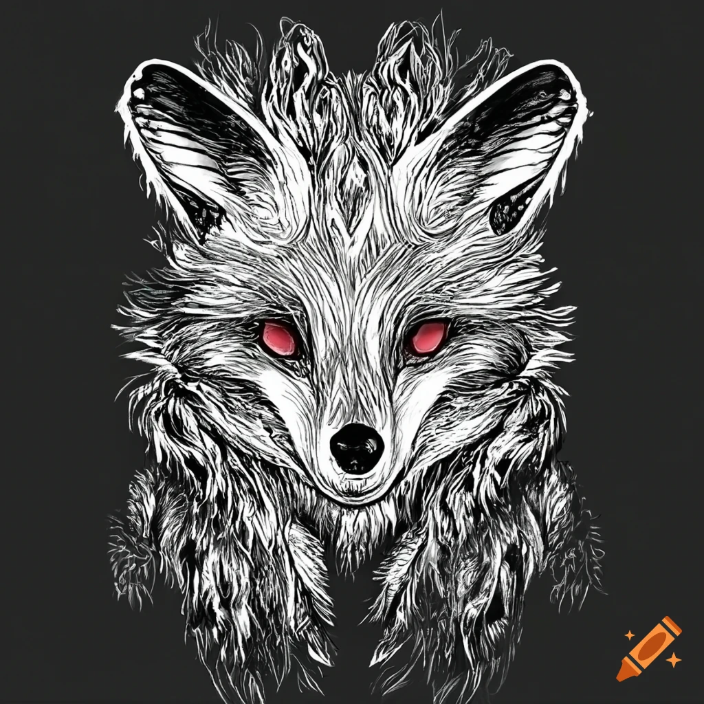 illustration of a nine-tailed fox