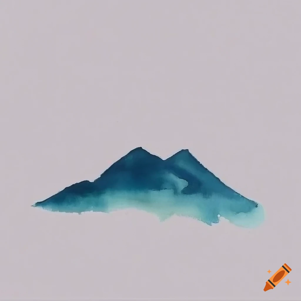 Watercolor painting of minimalist mountains on Craiyon