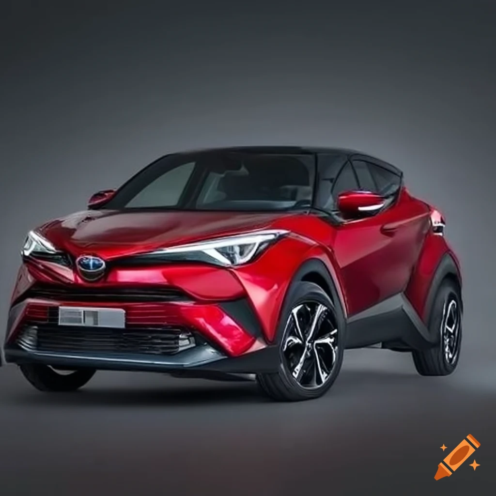 Red toyota c-hr car photo on Craiyon