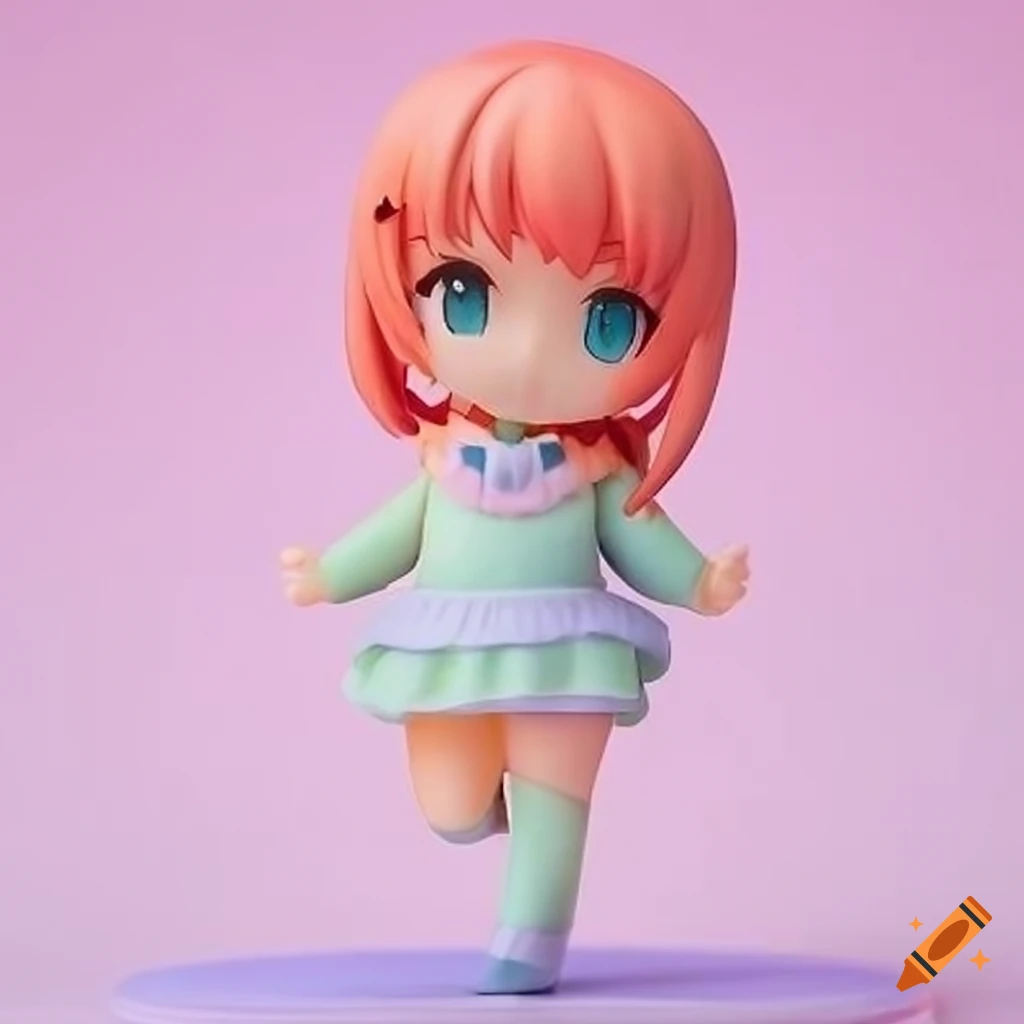 pastel colored anime figure