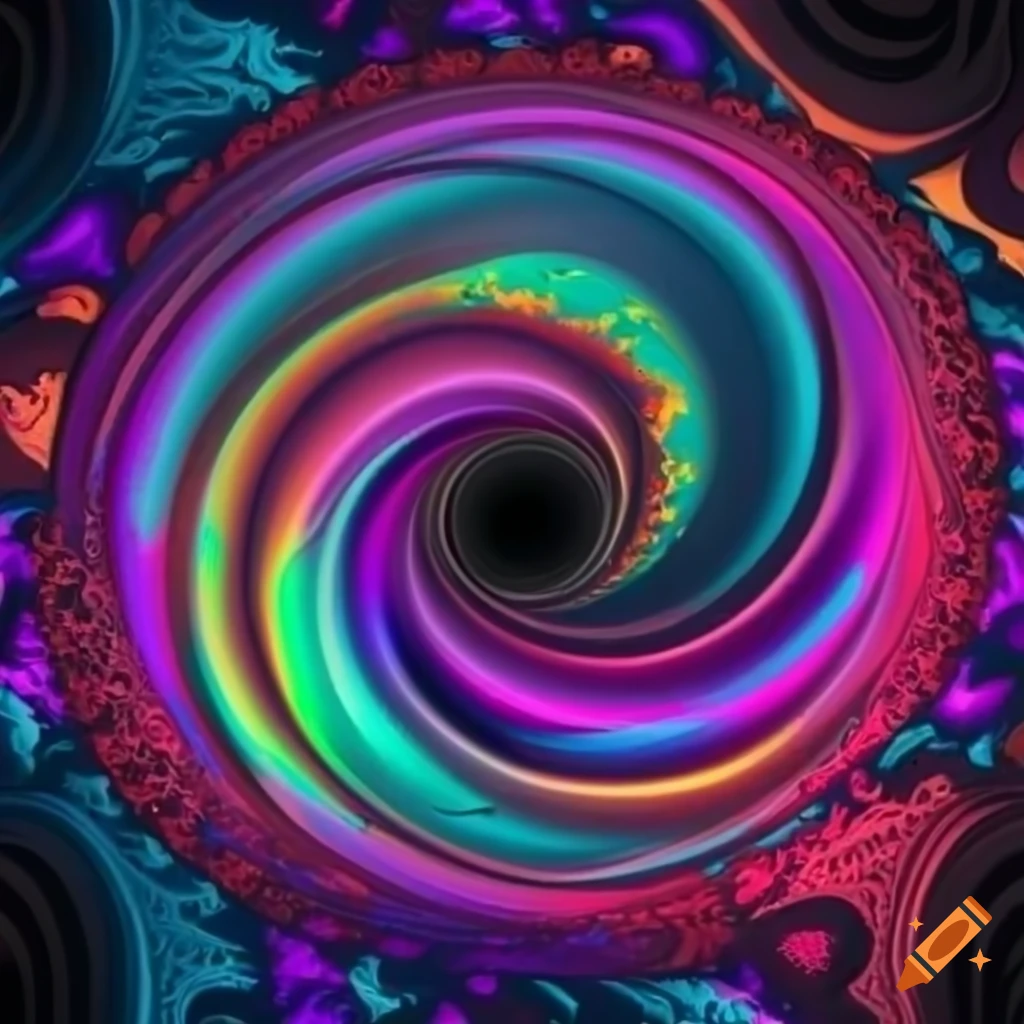 vibrant colored fractal on black background