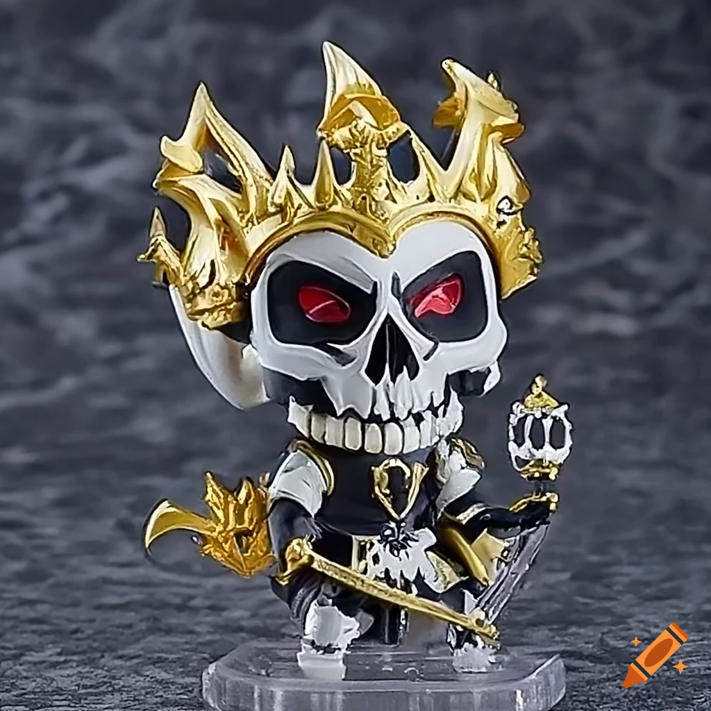 product photo of a sinister skull king figurine