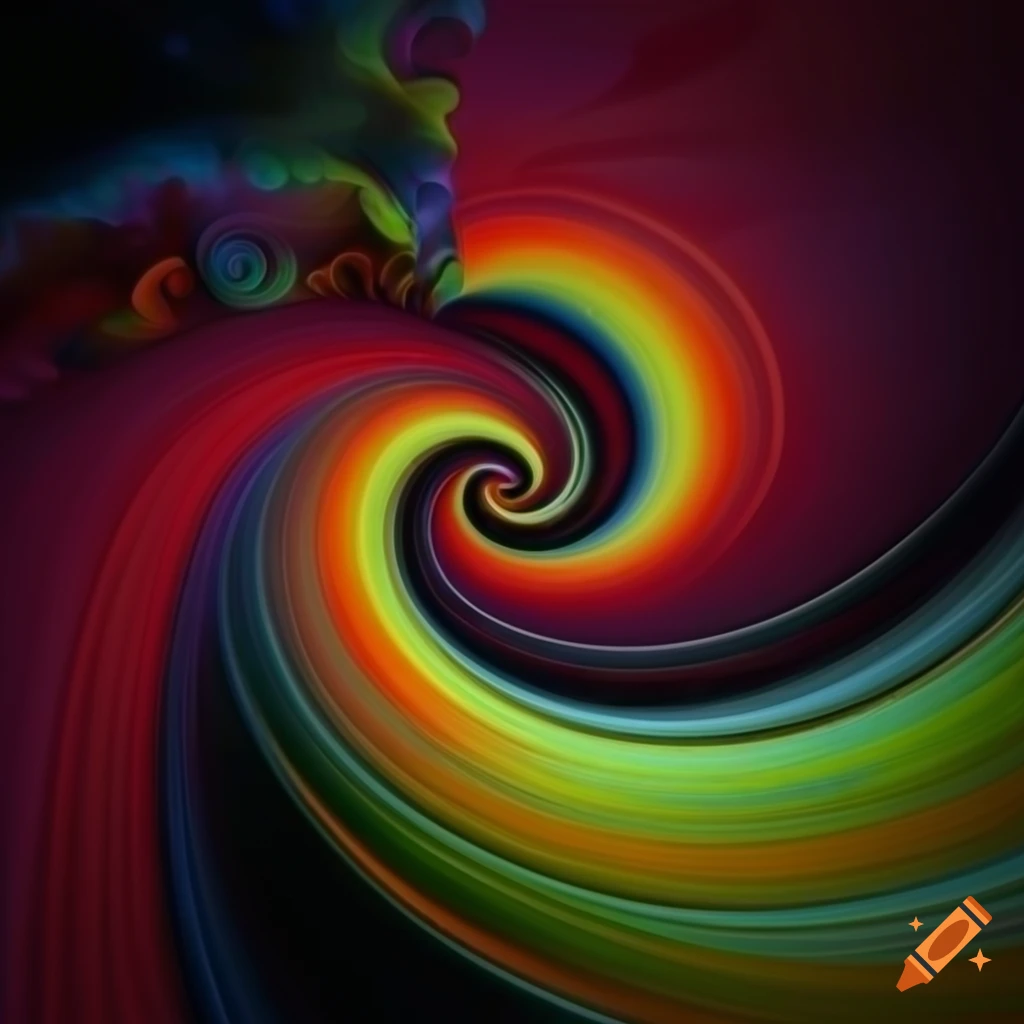 vibrant colored fractal on a black background