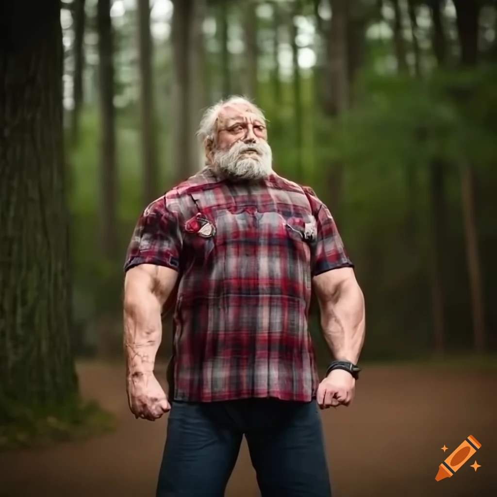 photo of an old man with a beard in the forest