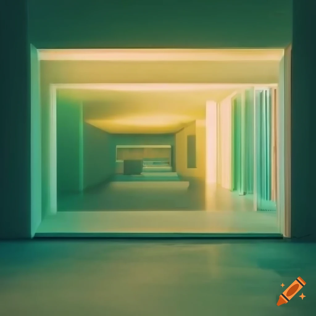 sunset-lit art gallery with dreamy natural lighting