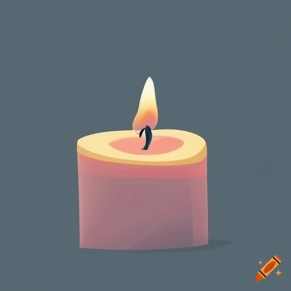 vector illustration of a candle in minimalist style