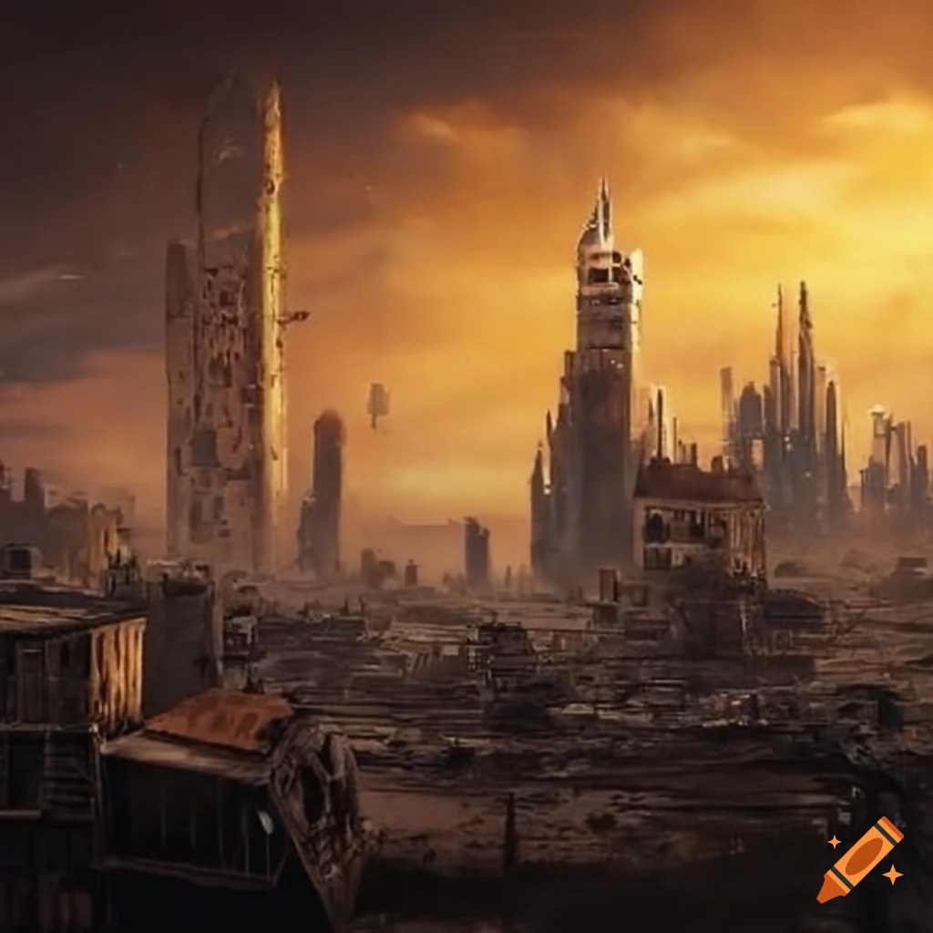 image of a post-apocalyptic city