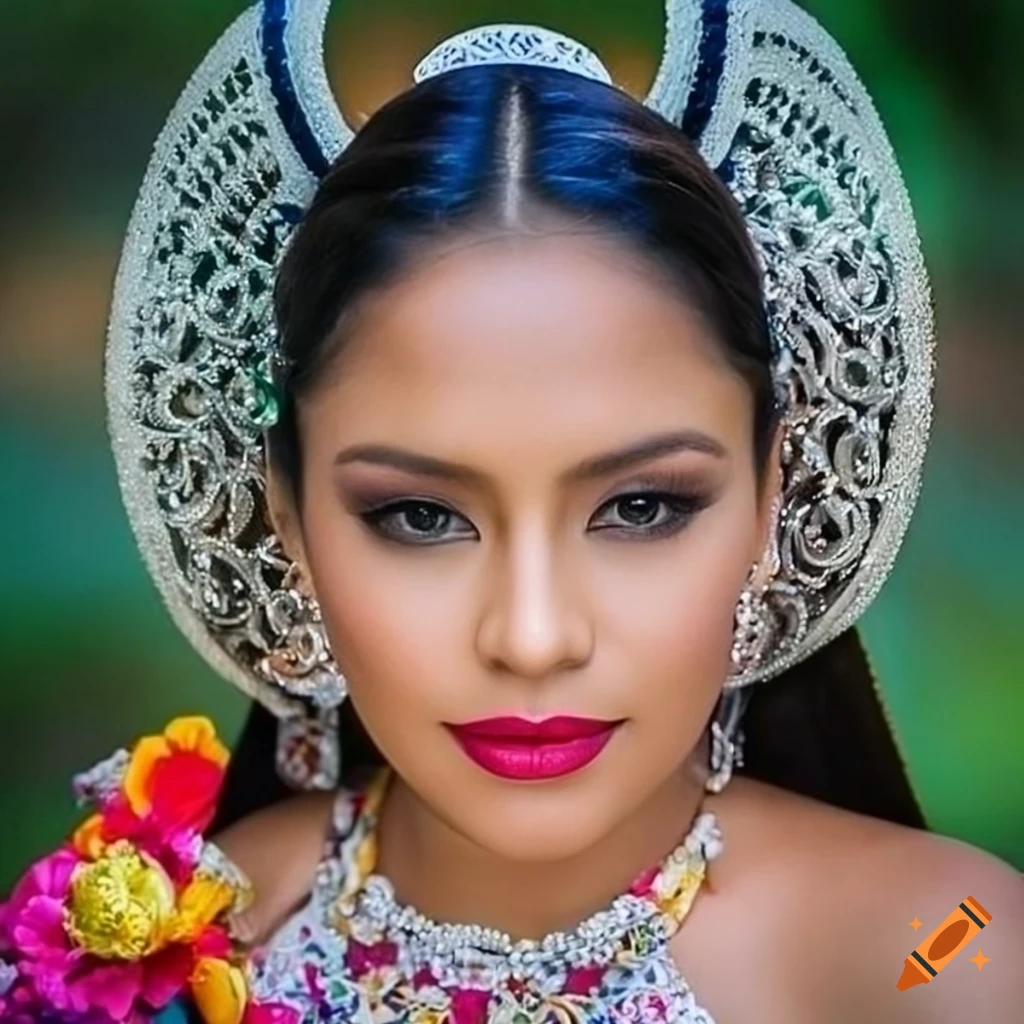 hyper-realistic-painting-of-a-salvadoran-woman-in-traditional-attire-on