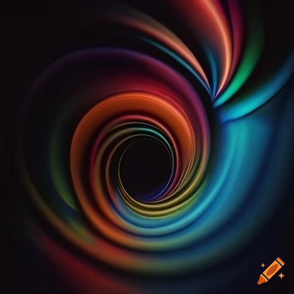 vibrant fractal waves on black background