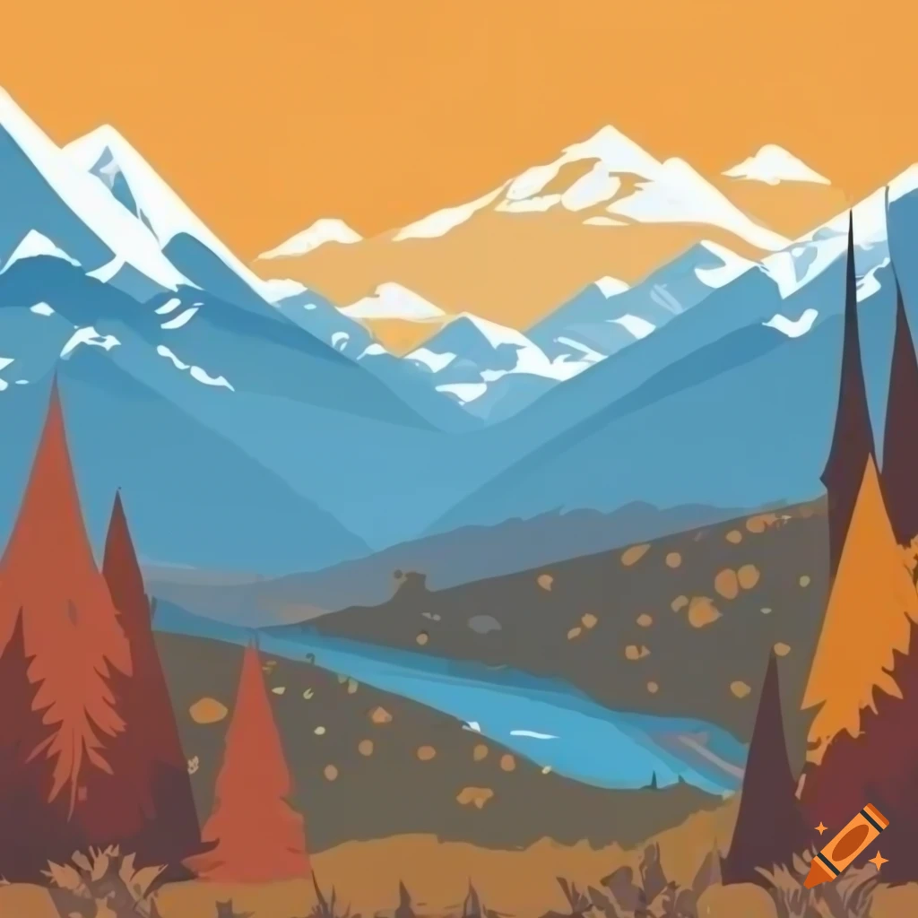 vibrant autumn scene in Nordic style