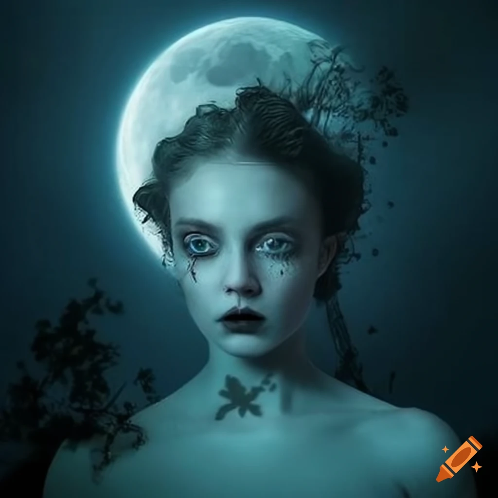 dark art of Lovecraft-inspired faeries under the moonlight