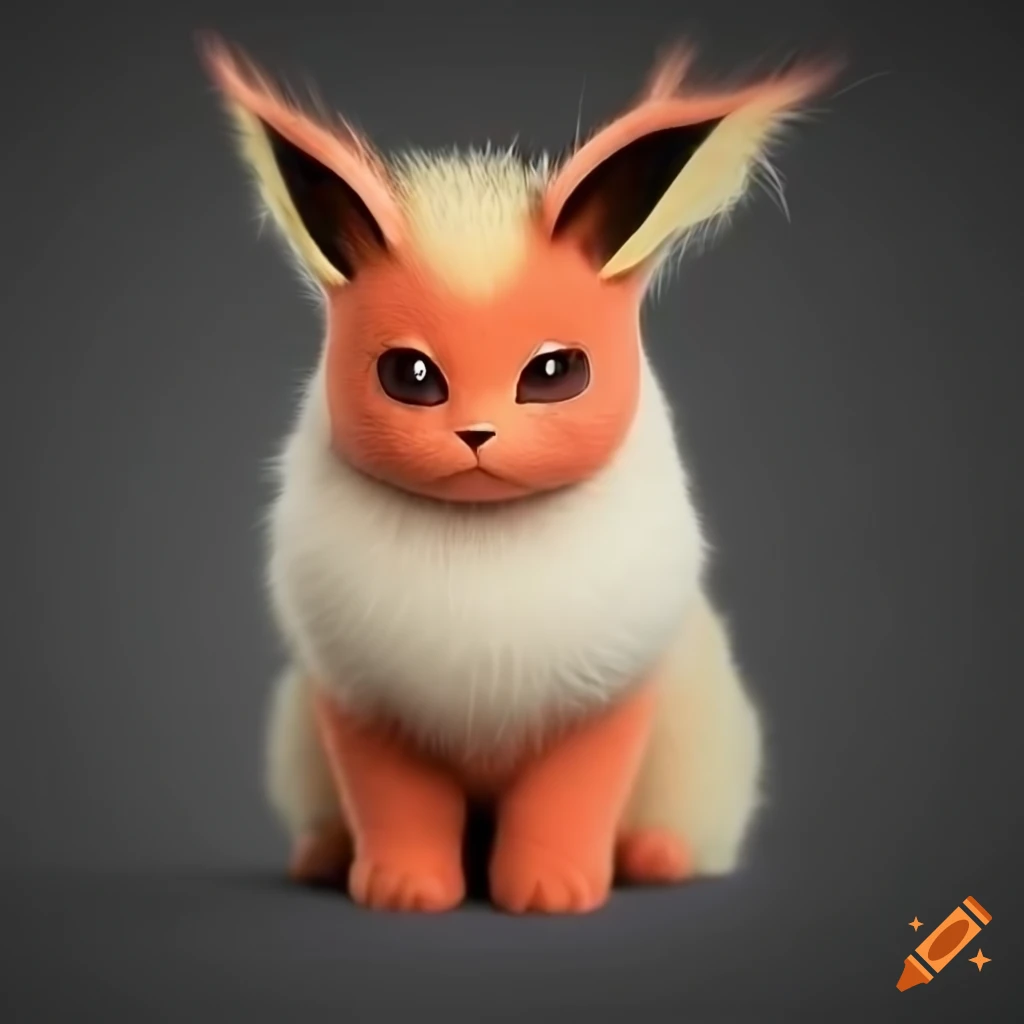 close-up of a photorealistic Flareon