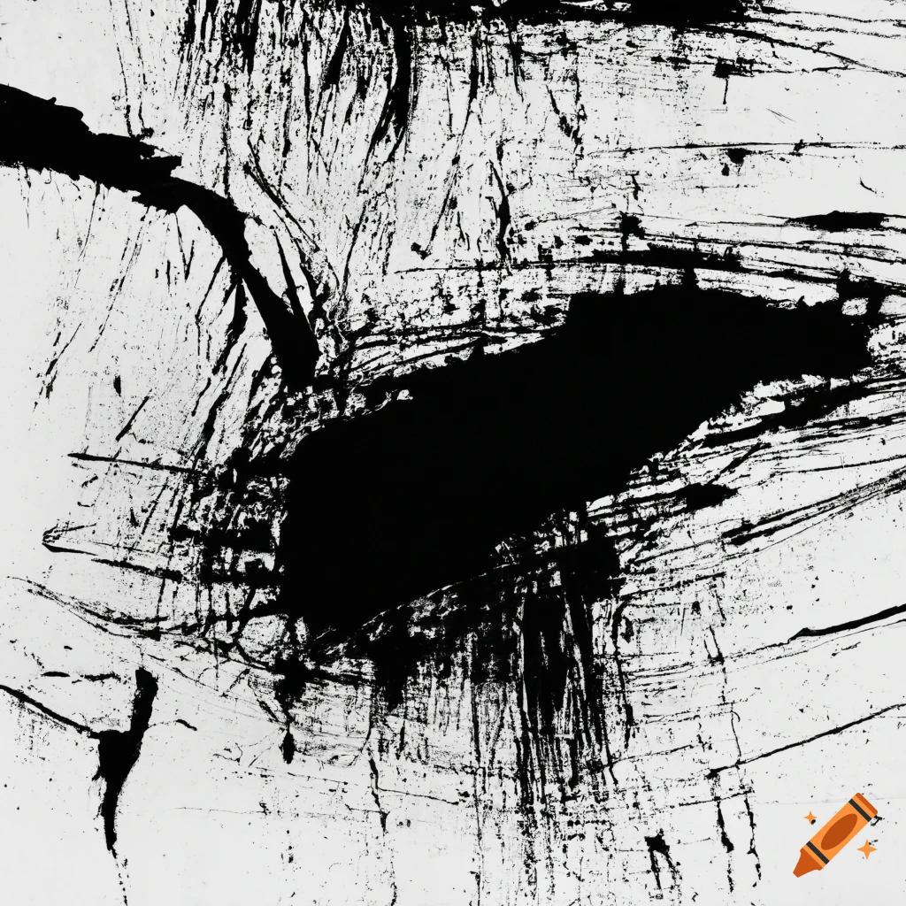 Abstract black ink scratches on white paper on Craiyon