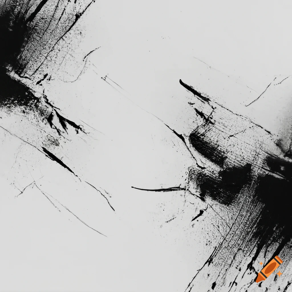 Abstract black ink scratches on white paper on Craiyon