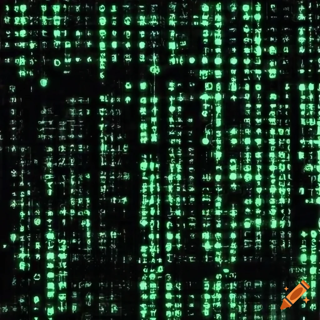 Abstract binary matrix artwork on Craiyon