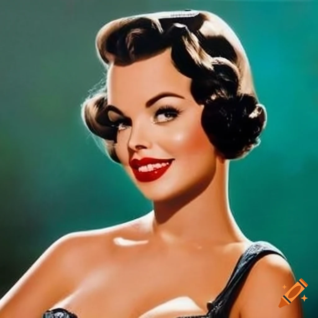 retro pin-up girl in paper craft style