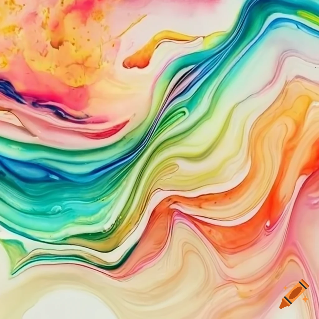 swirling flow of spring watercolors