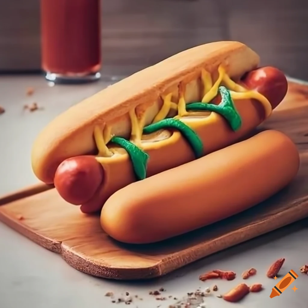 Delicious vegan german hotdog