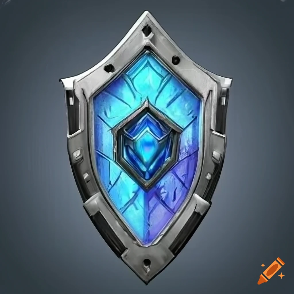high-tech futuristic shield with blue accents