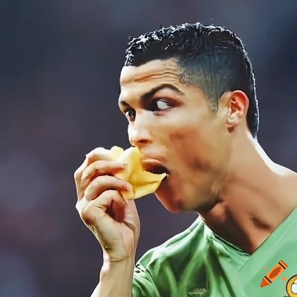 Ronaldo enjoying a snack
