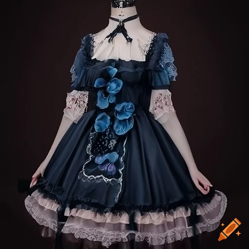 black dress with blue roses FARM Rio Black Latin Roses 3d Flower Layered Maxi Dress, Latin Roses Black / XXS