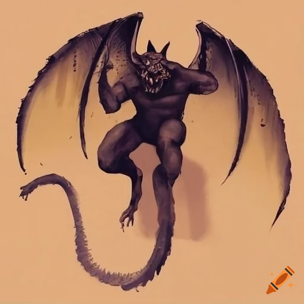 Flying gargoyle sculpture on Craiyon